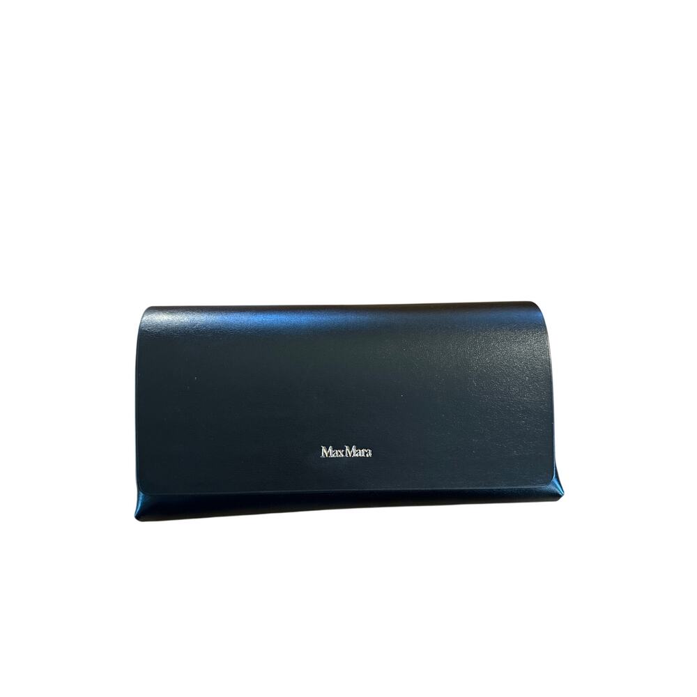 Designer Max Mara MaxMara Black Eye Glasses Sunglasses Case Leather Travel